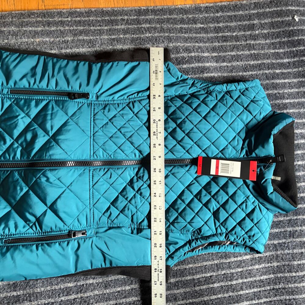 Andrew Marc Quilted Vest Size Medium Teal NWT - Picture 5 of 7